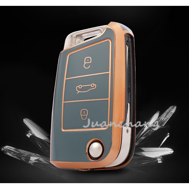 Case Kunci remote Mobil Bahan TPU Untuk Volkswagen Lavida Super Teng Ma Teng Jetta Passat Santana Lingdu Transit Perai Golf 7 MK7 Tiguan MK2TPU