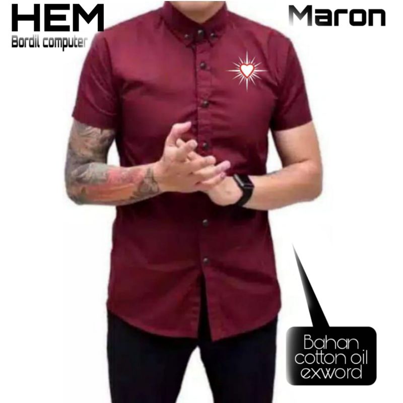 baju psht bordir Hem psht kemeja psht