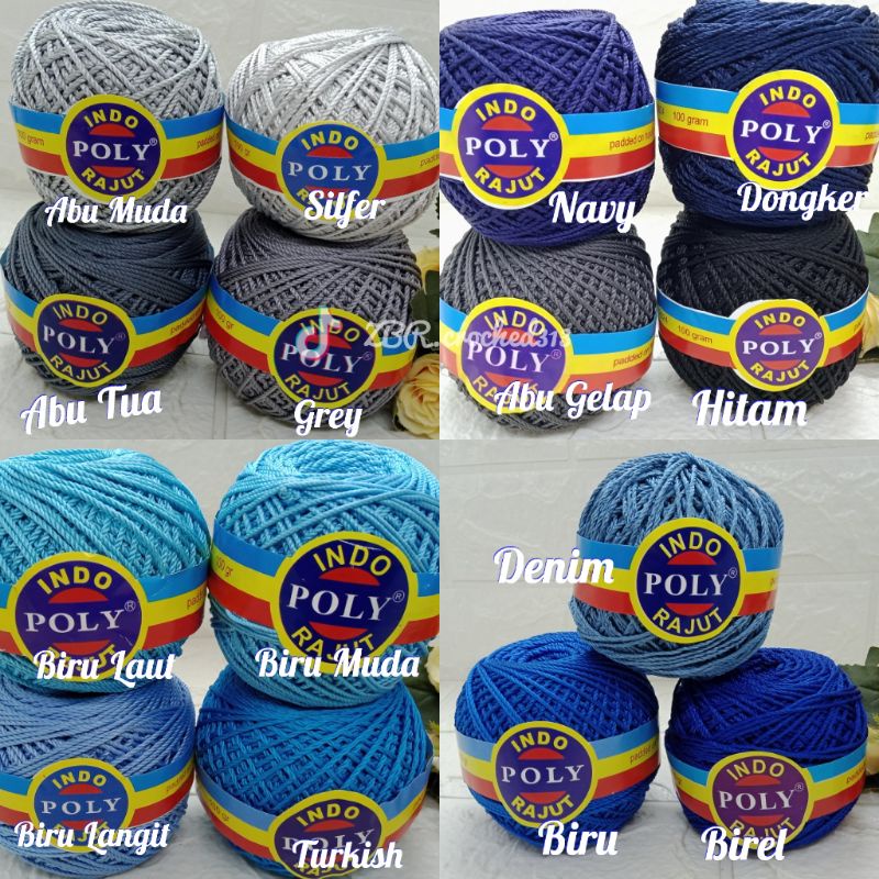 Benang rajut poly indo(sery biru)