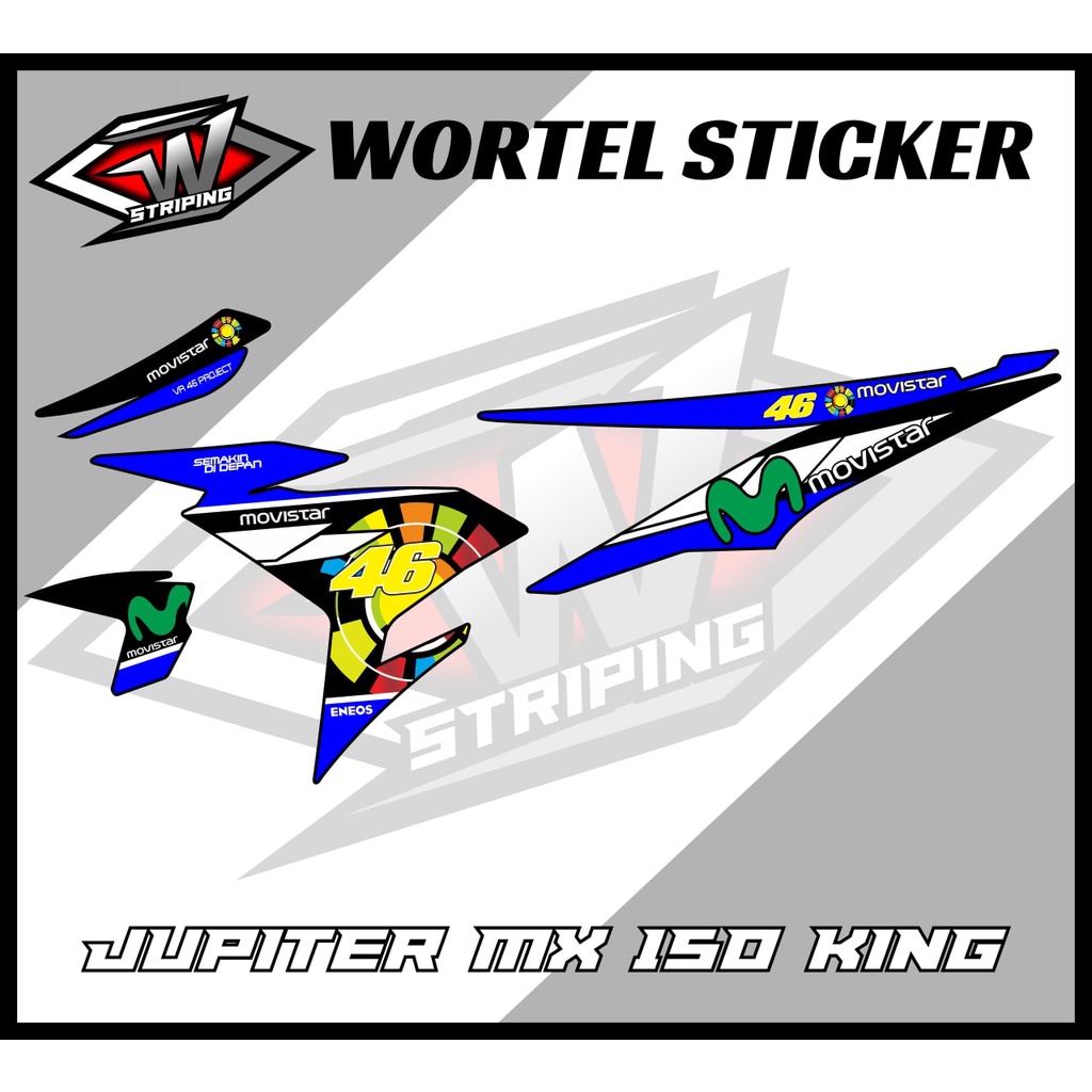 Stiker Striping Decal Hologram Motor Jupiter MX King Movistar