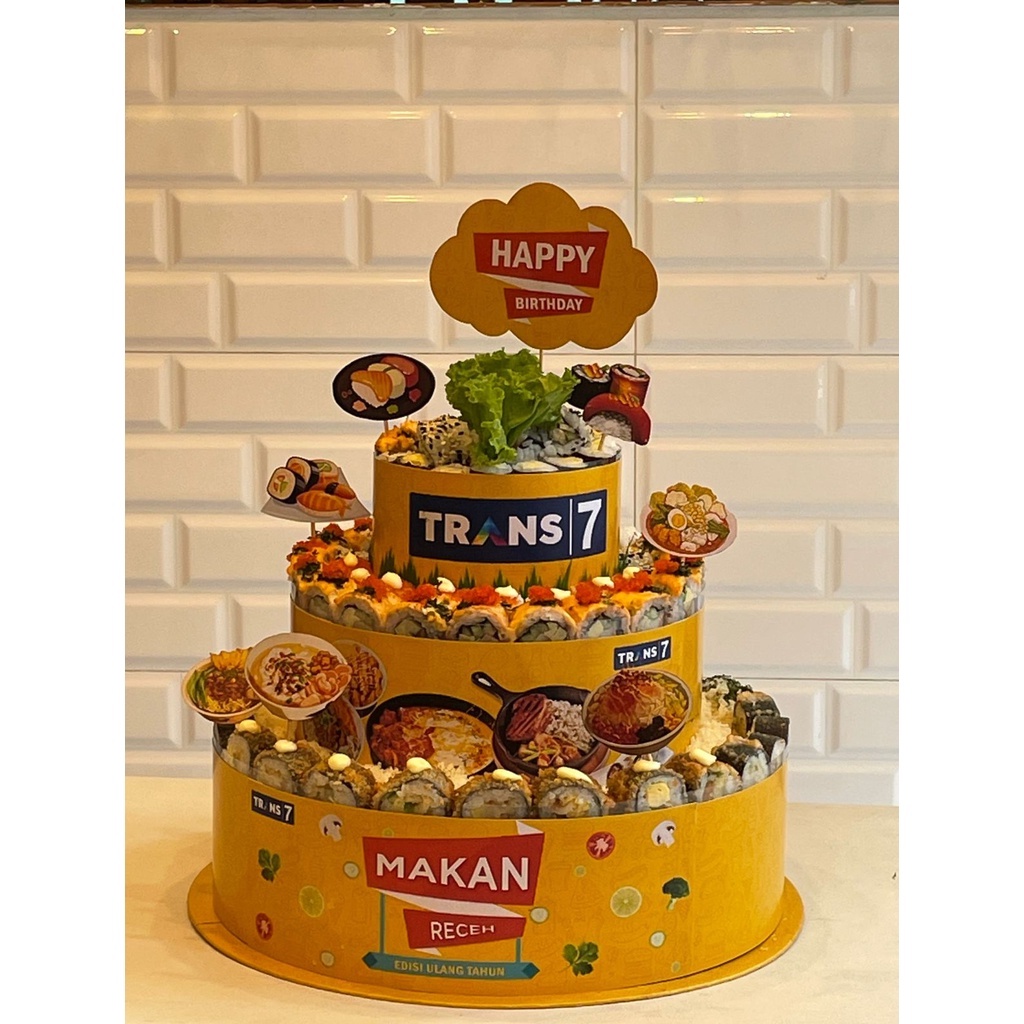 

Fure sushi -Sushi Tower 3 tiers- |Salmon|sushi set| Sushi Birthday| Kue Ulang tahun| |Hampers