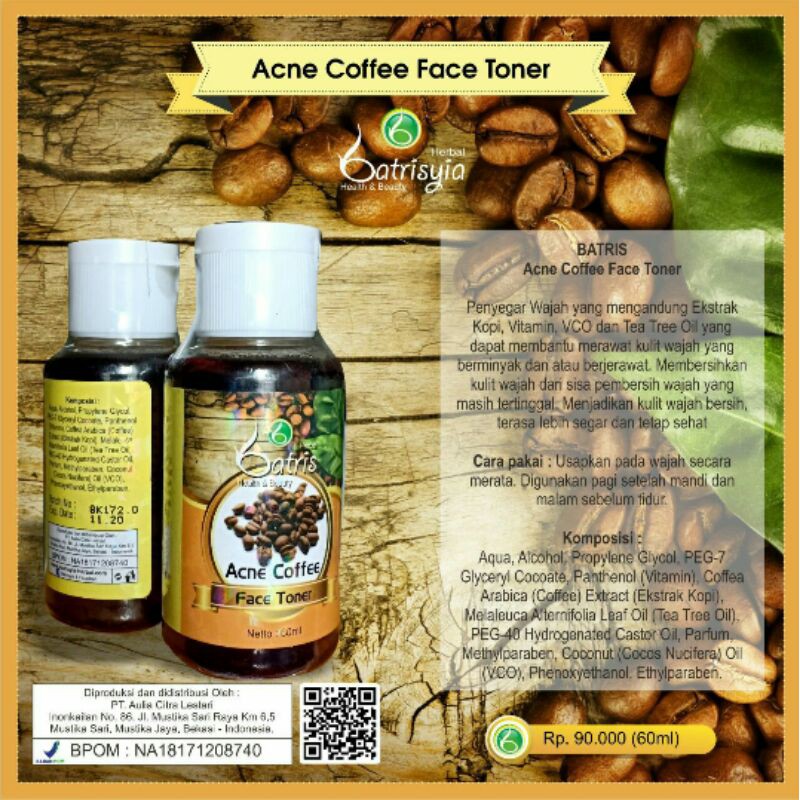 Toner anti acne batrisyia herbal penyegar toner anti jerawat