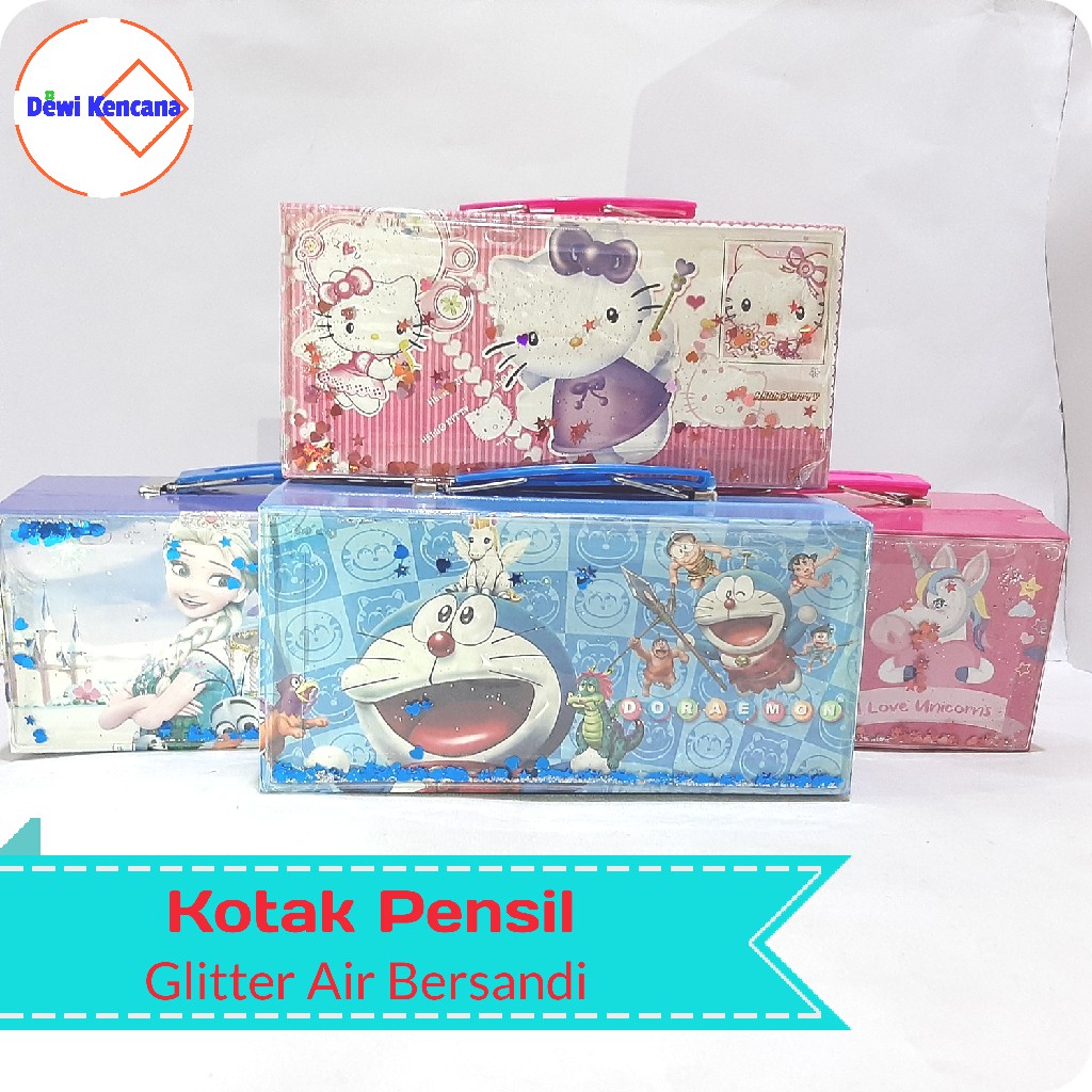 Kotak Pensil Air Glitter Kode Sandi 3 Tingkat-2