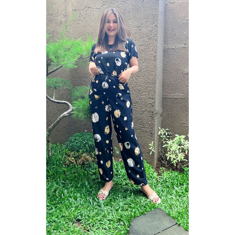 Daster Babydoll Panjang Bali-BD - BUBBLE HITAM