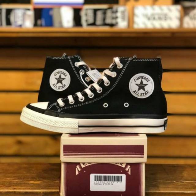 Converse CT 1950 JAPAN J VTG BLACK WHITE 100% IMPORT MADE IN VIETNAM sepatu sneakers Sepatu pria wan