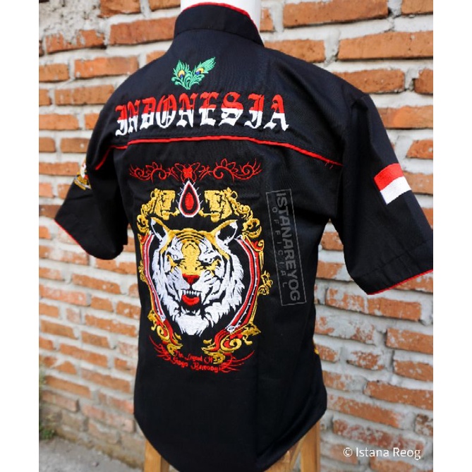 HEM REOG BORDIR MACAN / KEMEJA REOG BORDIR / PENADON BORDIR / KAOS BUDAYA