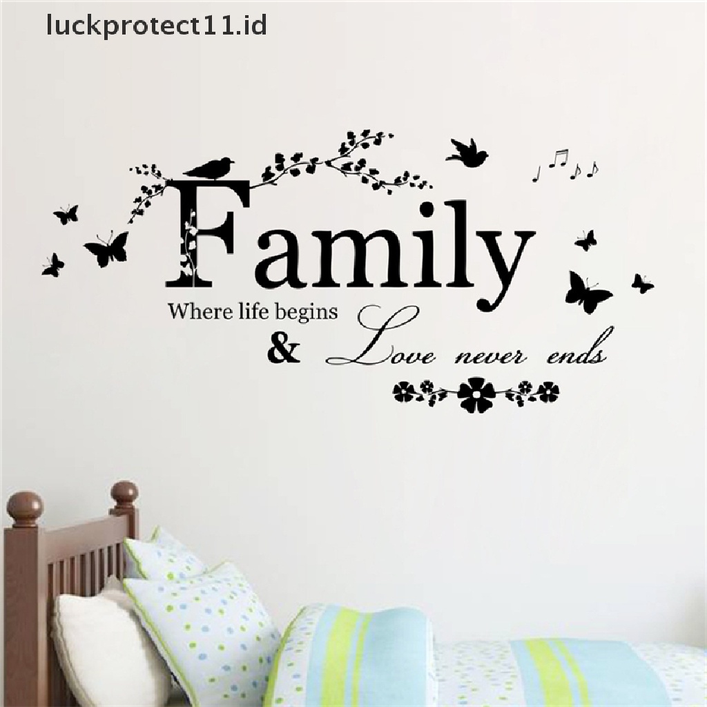 // Hg &amp; ID// Family Letter Quote Removable Vinyl Decal Art Mural Dekorasi Rumah Stiker Dinding