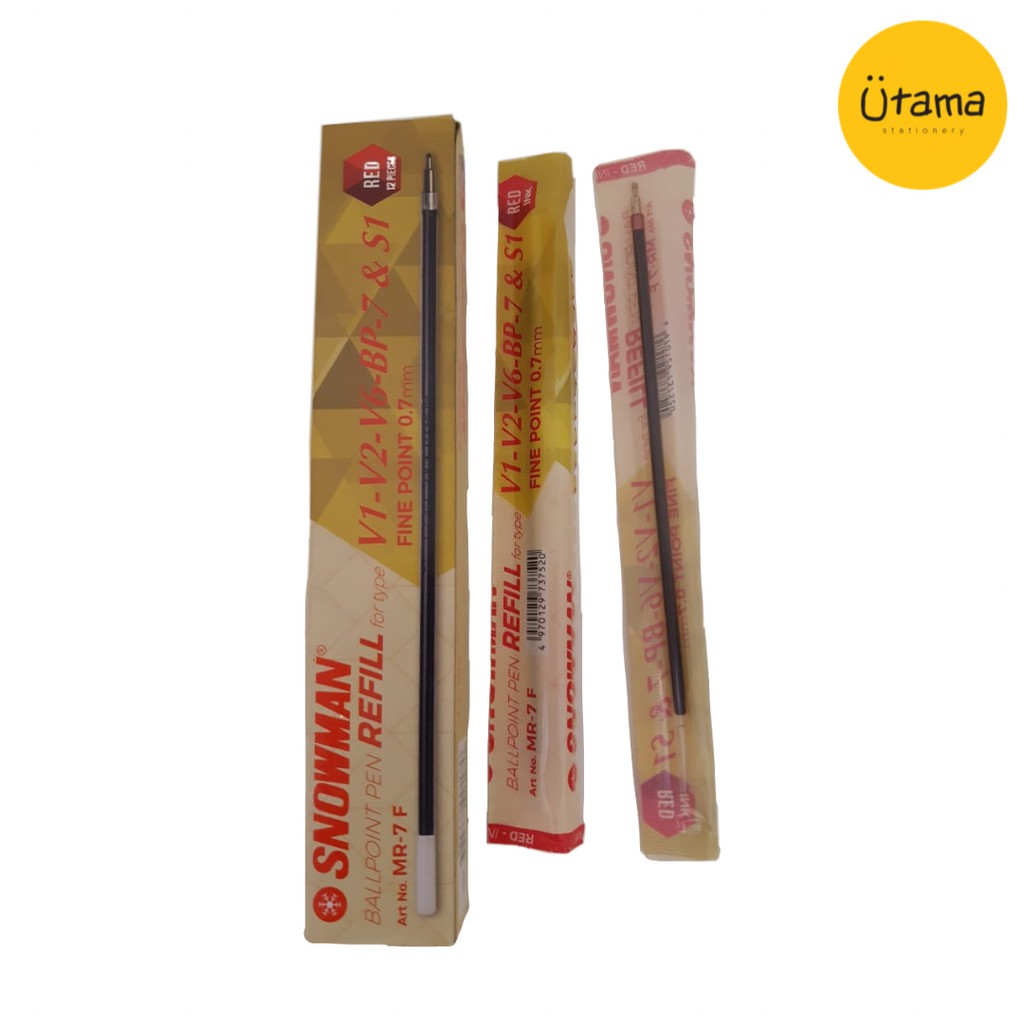 

Refill Bolpen Snowman MR-7 (Merah|0.7mm)/Refil Pulpen/Isi Ulang Ballpoint