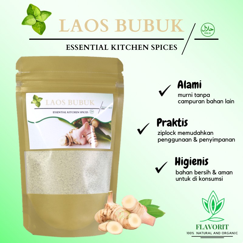 Lengkuas Laos Bubuk Asli Murni Bahan Makanan Pokok Bumbu Dapur Organik Rempah Herbal