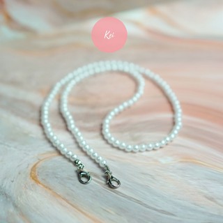 STRAP MASKER MOTE MUTIARA PUTIH UKURAN KECIL KALUNG STRAP MASKER MOTE MUTIARA PUTIH UKURAN KECIL KALUNG