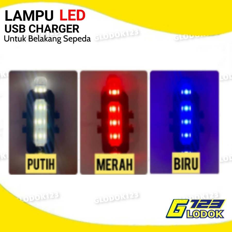 Lampu Belakang Sepeda LED USB Charger Waterproof