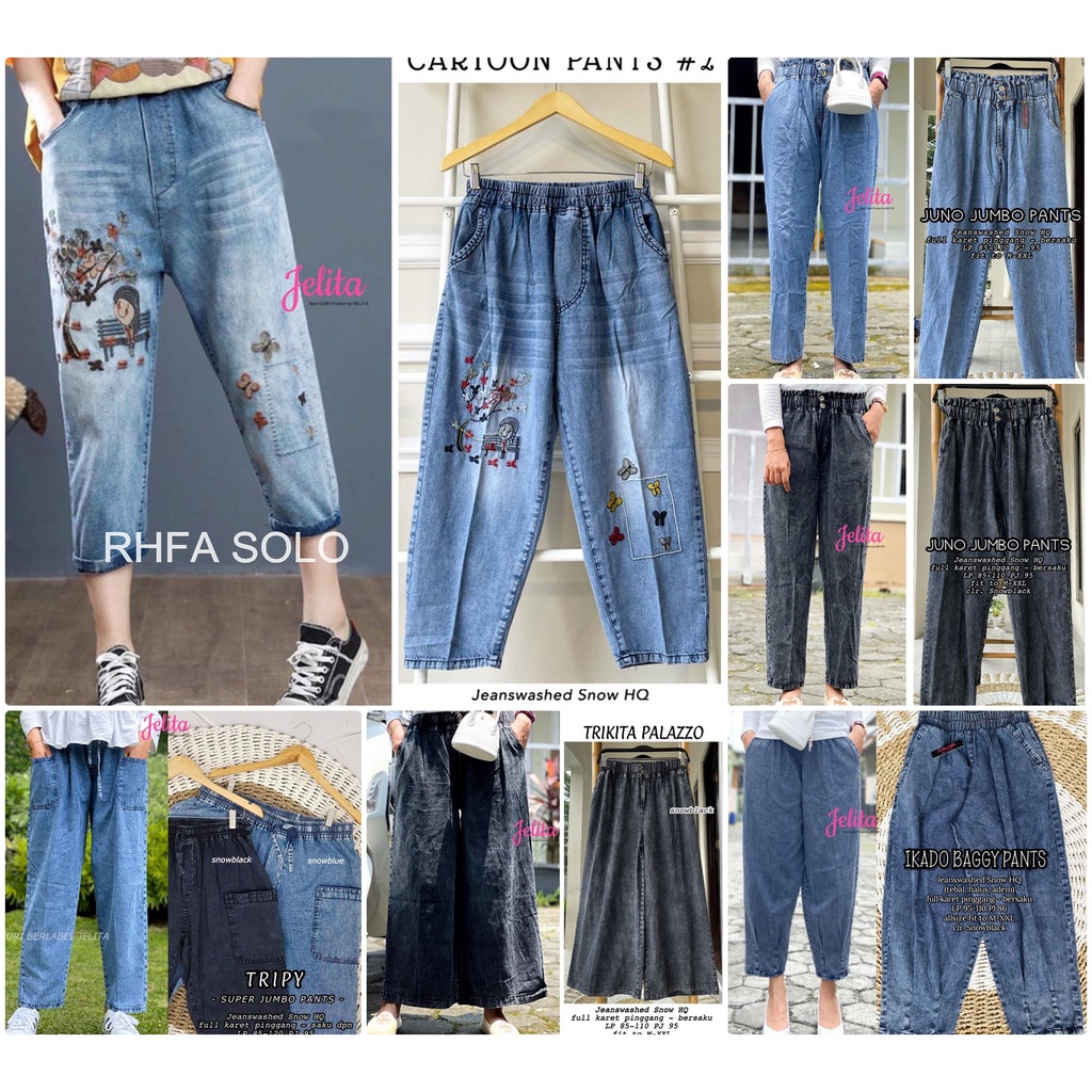 CELANA JEANS / 19.7 / LUXE JIONA ZOLA RIPPED JISOO JULIAN TRIKITA JUNO CLARISS AMORICA HOOLA / BAGGY / KULOT / WANITA / ALLSIZE / JUMBO /  JELITA