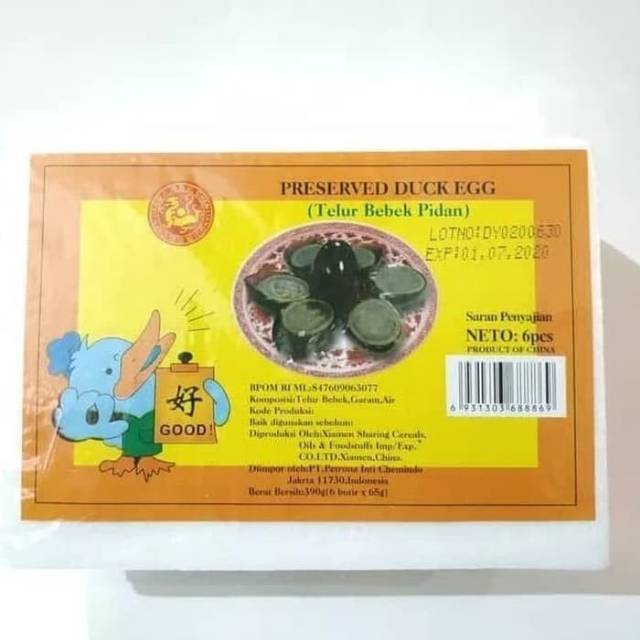 

Telur Bebek Pidan Preserved Duck Egg 1 Box isi 6 Biji