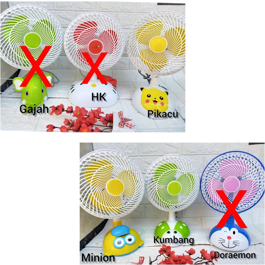 KIPAS ANGIN KARAKTER 8 Inch/ KIPAS ANGIN KECIL MURAH MERIA