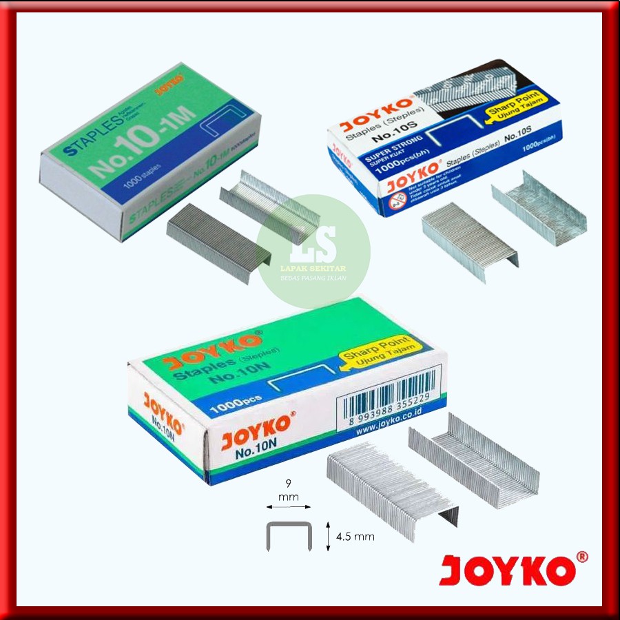 

Isi Staples Joyko / Stapler / Cekrekan / Hekter No. 10-1M / 10N / 10S