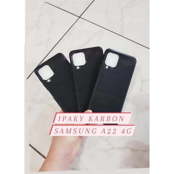 SOFCASE IPAKY KARBON SAMSUNG A22 5G NEW CASE IPAKY KARBON-BALCK ONLY-DUNIA ACC