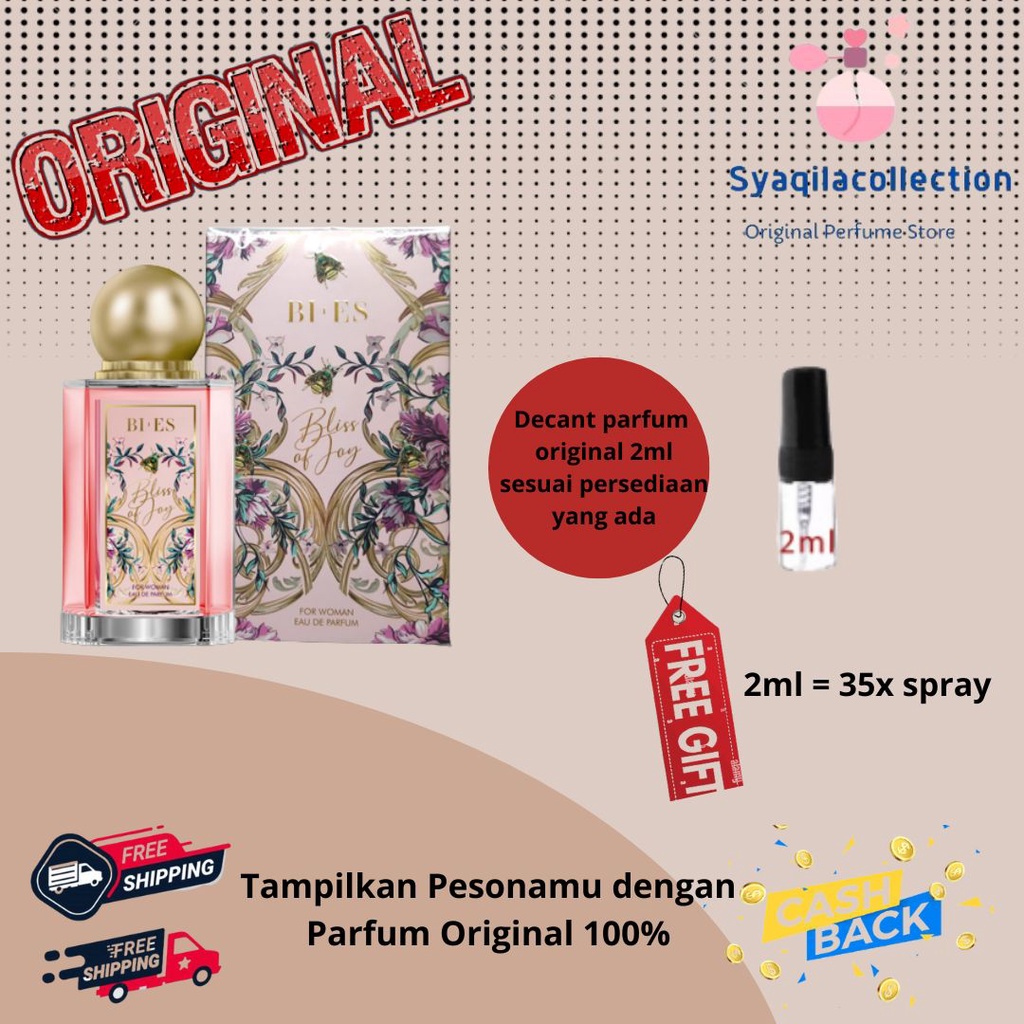 Parfum Parfume Asli Perawatan Kecantikan Original Import Branded Wanita Perempuan Cewek BI*ES Bliss 