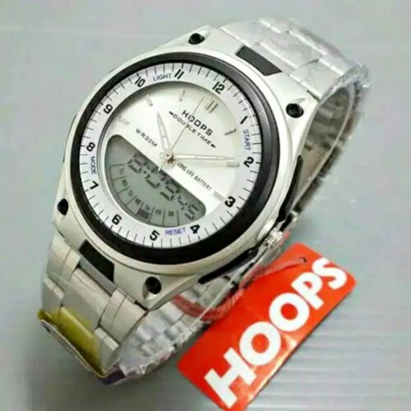 Jam tangan HOOPS DUALTIME A-1089 Water Resistant 30 Meter | Jam tangan Pria / Wanita / Unisex Tahan Air