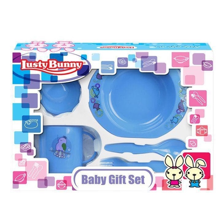 ❣️Rakkistore99❣️ Lusty Bunny LB 1412 Baby Feeding Gift Set Alat Makan Bayi isi 5