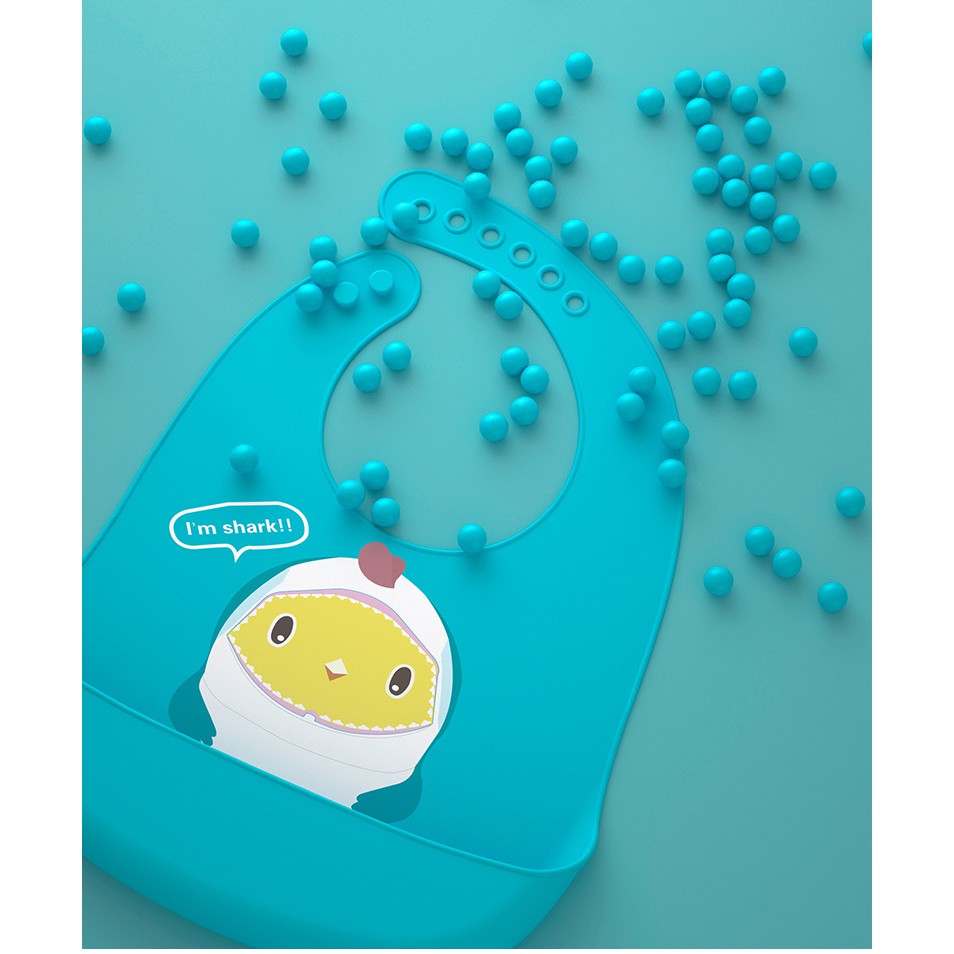 (Pimenova) Silicone Baby Bib Waterproof Washable Soft Silicione BIB Celemek Bayi Soft Silicone