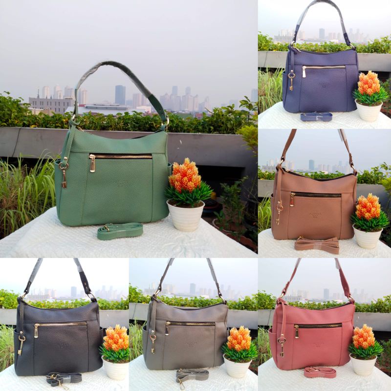 Alfaza Hobo res depan elegan bahan kulit jeruk ukuran 30x26cm