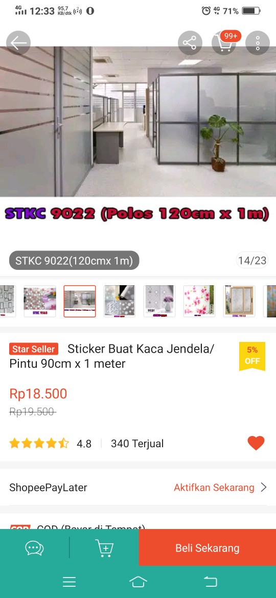 Sticker Buat Kaca Jendela/pintu 90cm X 1 Meter