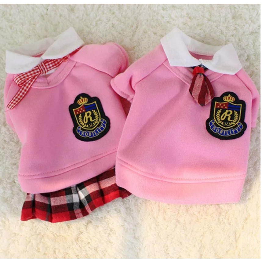 PET CLOTHES SERAGAM SEKOLAH baju hewan motif uniform kostum anjing