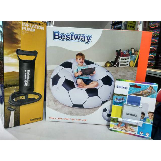 Paket Sofa Angin Bola Kaki Bestway + Pompa Bestway+ Lem