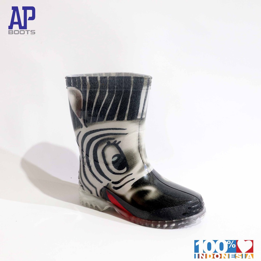 AP SAFARI ZEBRA 22-28 - SEPATU BOOTS KARET ANAK CEWEK COWOK - AP BOOTS