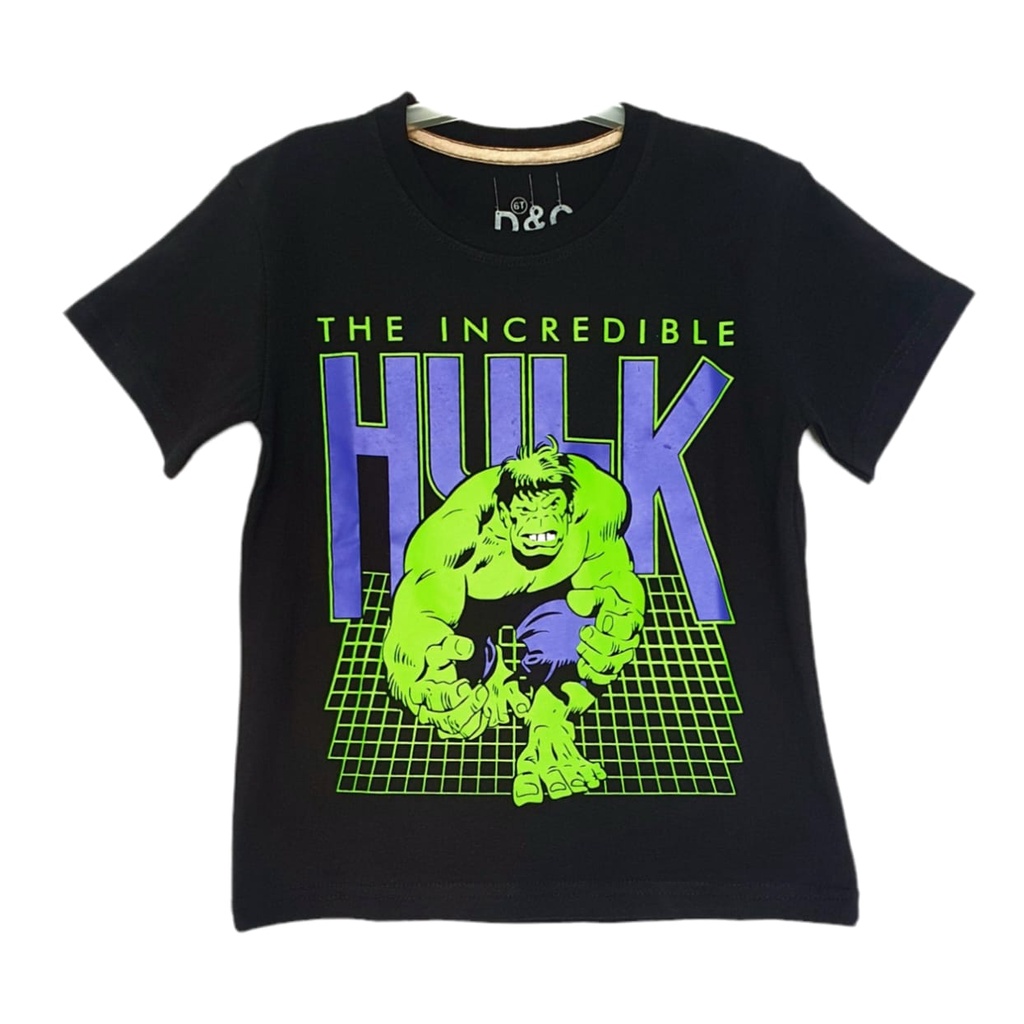 Kaos anak laki laki Hulk Hitam 2-10 thn D&C