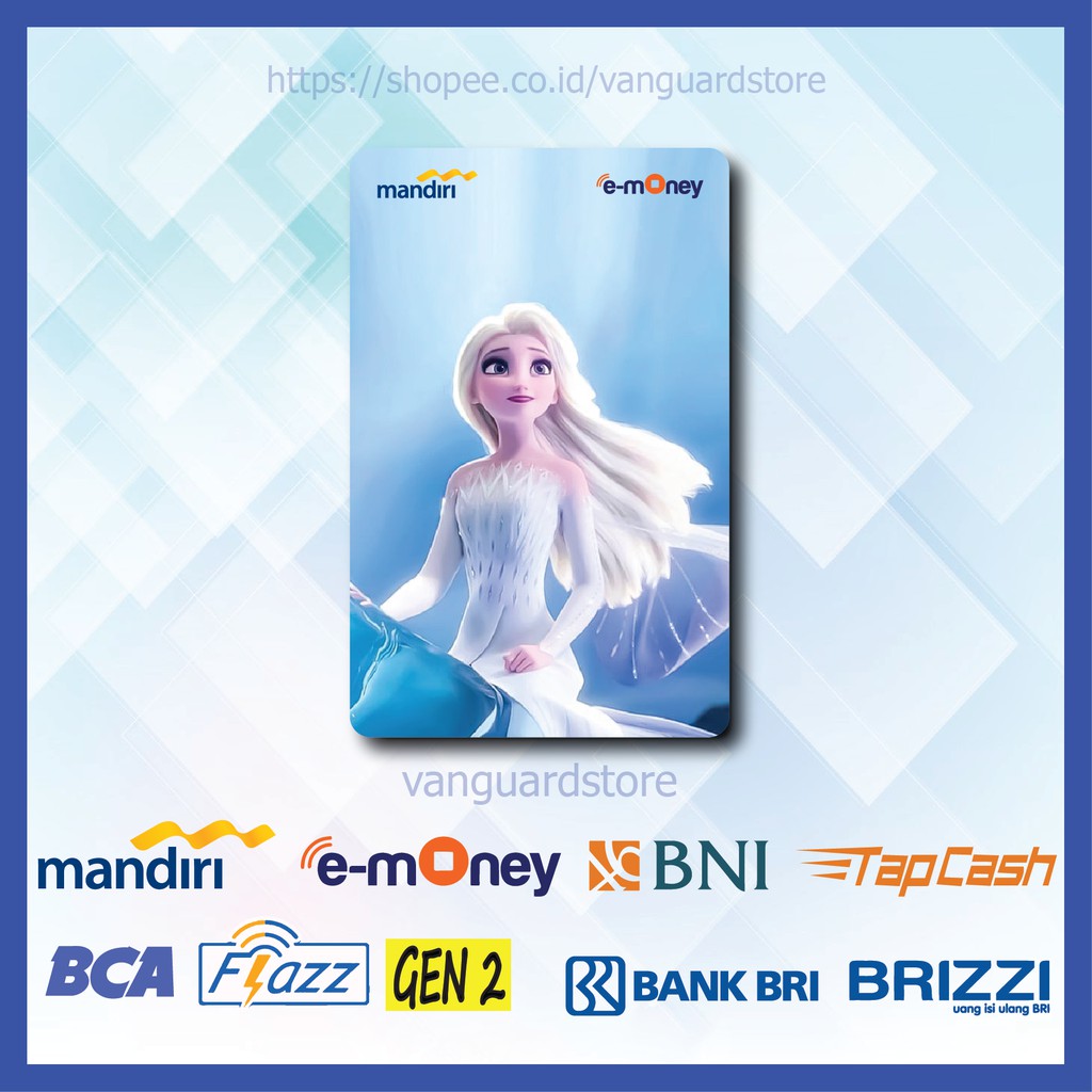 KARTU E MONEY E TOLL FROZEN PRINCESS ELSA KARTUN MOVIE 19 EMONEY MANDIRI FLAZZ BCA TAPCASH BRIZZI