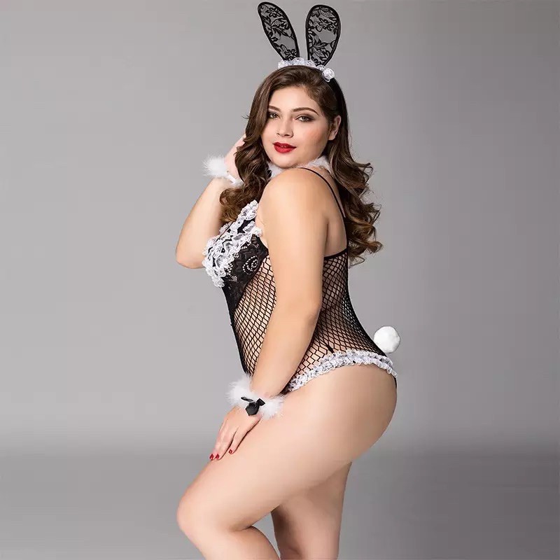 Lingerie Cosplay jumbo wanita plus size baju tidur big size import sexy bunny playboy