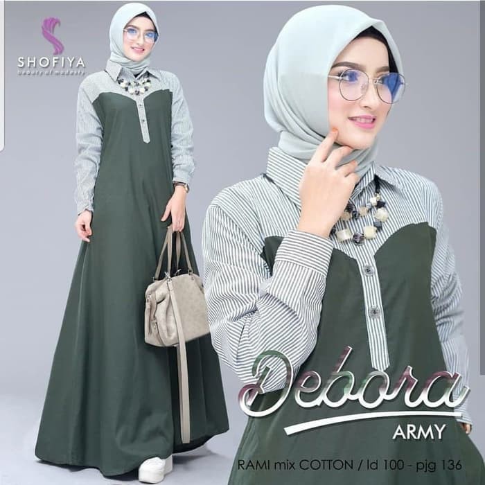  Baju  Gamis  Muslim Wanita Terbaru Debora Maxi Dress 