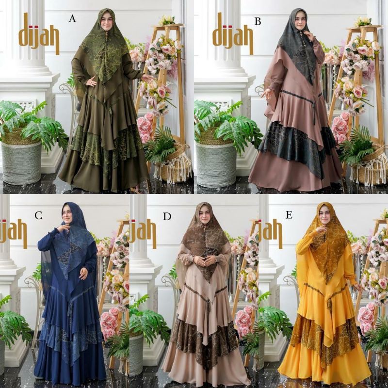 DIJAH 210 GAMIS SYARI PREMIUM SET SYAR'I TERBARU GAMIS SYARI ORI MURAH BAJU SYARI TERLARIS