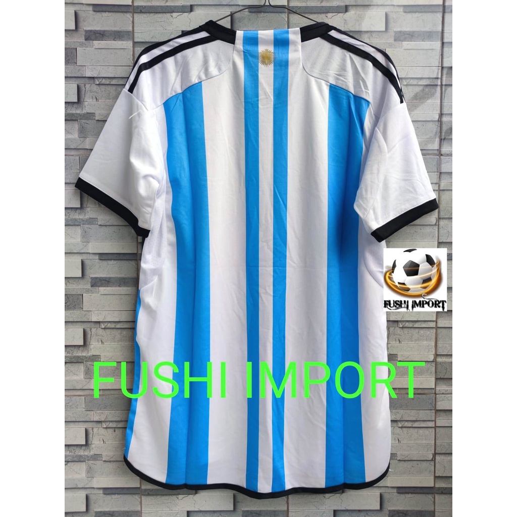 Jersey Baju Bola Argentina Home Piala Dunia World Cup 2022 Grade Ori