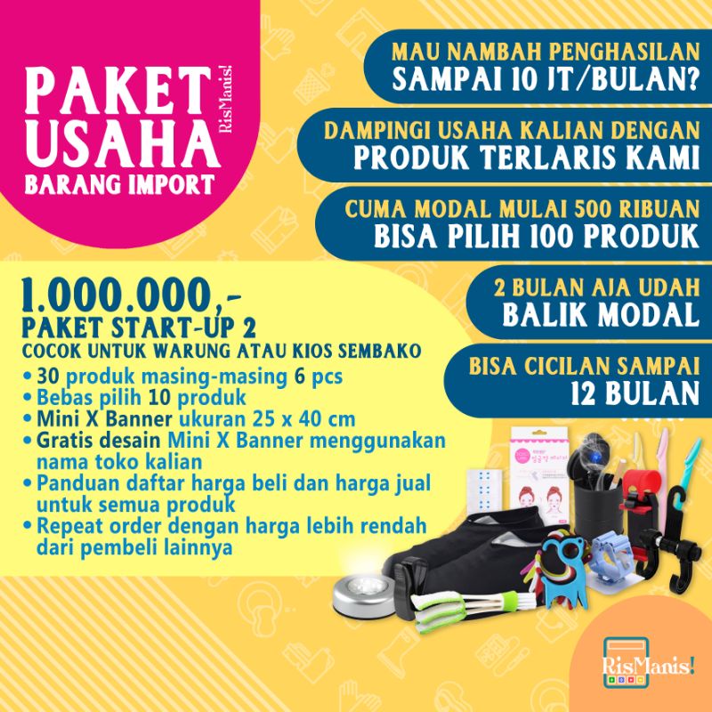 PAKET USAHA START-UP 2 - Peluang Bisnis Produk Importir Grosir Partai Besar Kebutuhan Rumah Dapur