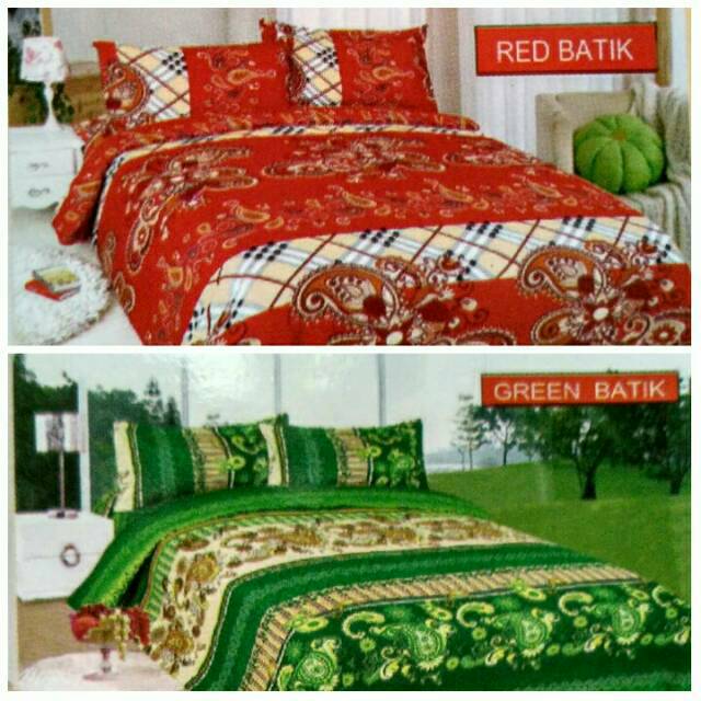 SPREI BONITA RED BATIK / GREEN BATIK UKURAN 180 x 200