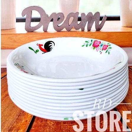 PROMO 3.PCS PIRING MAKAN CEKUNG MELAMINE MOTIF AYAM