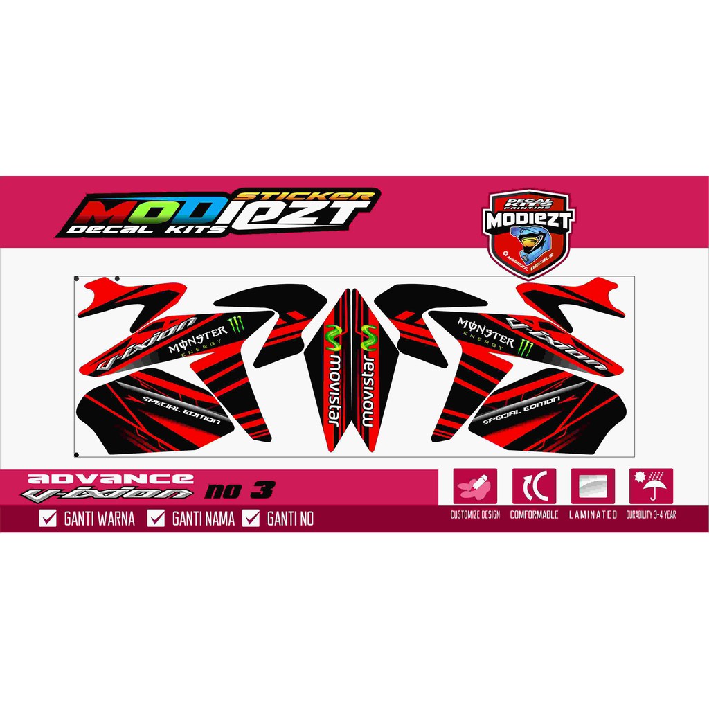 Stiker Decal Striping Cutting Vixion Advance Free Stiker Shopee