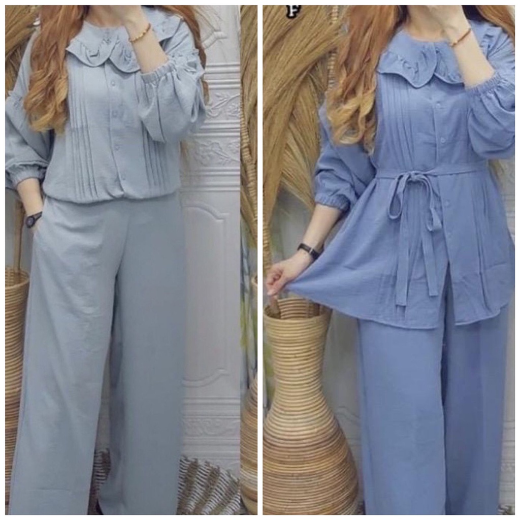 FREE BROSS YA SIST  Memo Set Crinkle Airflow Ld 110cm - Setelan Polos Crinkle Airflow / Setelan Ramp