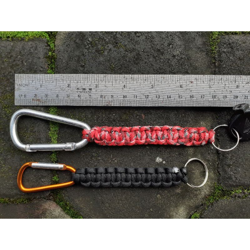 Gantungan Kunci Keychan Tali Paracord dengan Carabiner Untuk Survival Outdoor