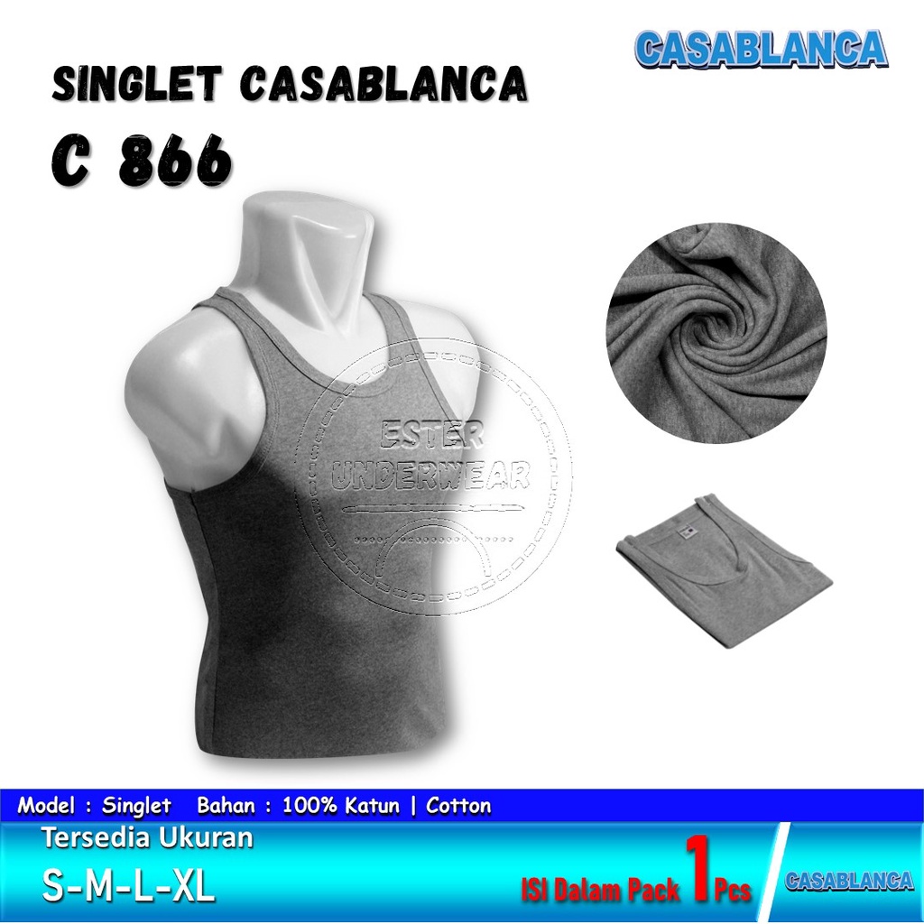 Kaos Singlet Pria Casablanca C 866 ISI-1 PCS