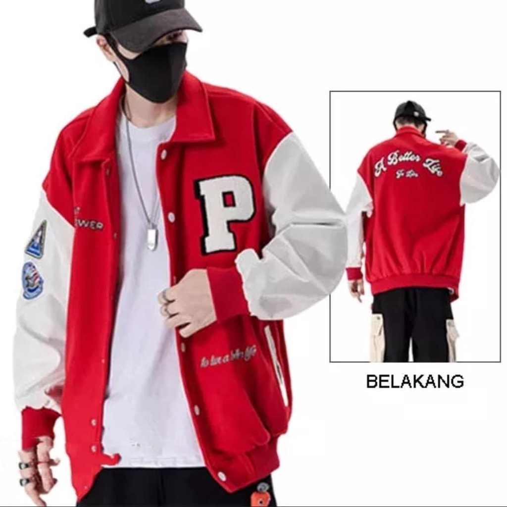 Jaket Varsity - Jaket Bomber Varsity New Arrival - Jaket Baseball Varsity Pria Wanita Ful Bordir Premium Murah Meriah