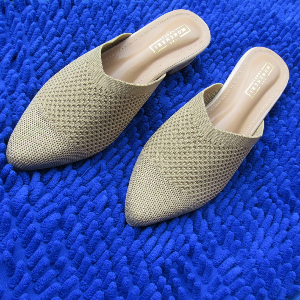 SANDAL MULES HAK WANITA SLOP RAJUT-DA01