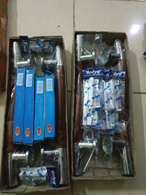 Handle Pintu Rumah Bulat 33 Cm Es Tarikan Pintu Kayu Gagang Pintu Kunci Pintu 25 Mm Coklat Natural