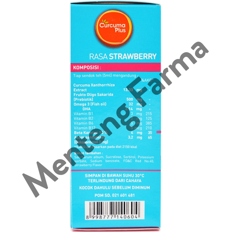 Curcuma Plus Sharpy Rasa Strawberry 60 mL - Suplemen Pertumbuhan dan Penambah Nafsu Makan Anak