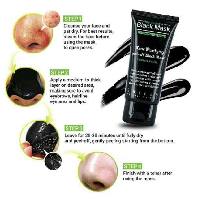 BLACK MASK PURIFYING PEEL OFF MASK SHILLS - MASKER HITAM