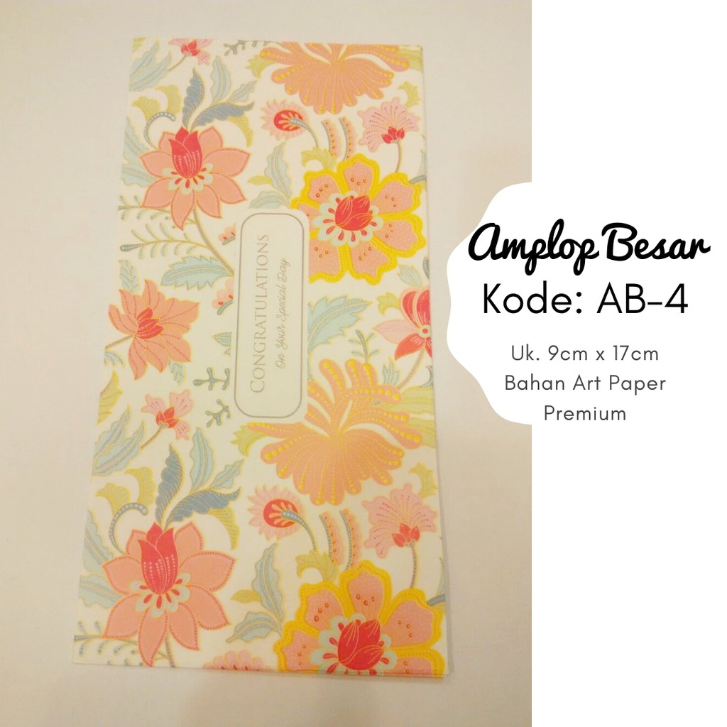 

Amplop Uang Pernikahan Unik Angpao Wedding Besar Karakter art paper Fancy Premium AB-4