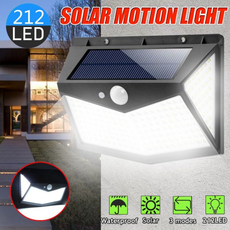 Lampu Dinding Solar Cell 212 Leds/20w  + Battery + Sensor Cahaya dan Gerakan, Merek Hose tanpa arus Listrik