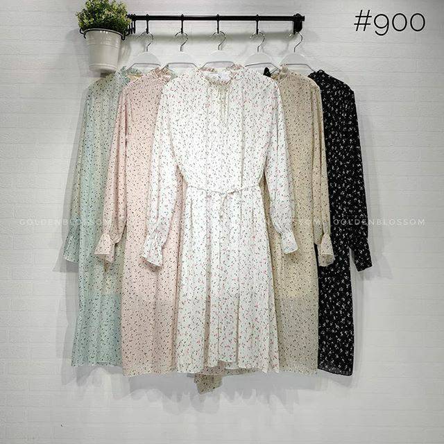 Tunik sifon plisket import motif bunga Kode: #900